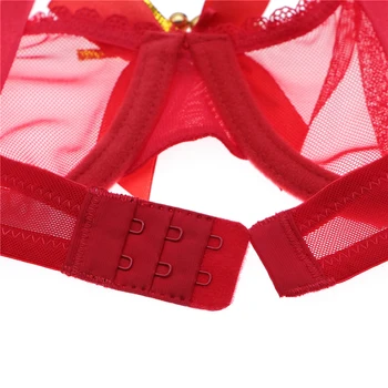 Varsbaby kalėdų didelis raudonas seksualus permatomas apatinis trikotažas underwire patogios liemenėlės moterims
