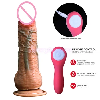 Silikono Dong Tikroviškas Dildo, Vibratoriai Automatinė Veržlus Netikras Penis Suaugusiųjų Sekso Žaislai Moterims, G Vietoje Vibravimo Massager
