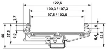 UM108 PCB ilgis: 51-100mm profilio konsolių bazės PCB būsto PCB DIN Bėgelio tvirtinimo adapteris
