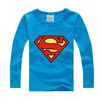 Nauja Vaikų sportinius Marškinėlius, ilgai Sleevees Vaikų Mergaičių Print T Marškinėliai Vaikams Populiarios Medvilnės superherojus Supermenas Betmenas Viršūnes Tee