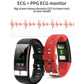 E66 Smart Žiūrėti Fitness Tracker Apyrankę Kūno Temperatūra EKG Smart Apyrankę Širdies ritmo Monitorius 
