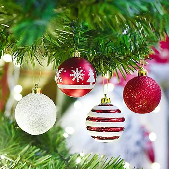 20pcs/rinkinys, 6cm aukso raudona mėlyna kalėdų kamuolys apdailos ryškus kamuolys matt kalėdų eglutė tuščiaviduris kamuolys namų puošybai