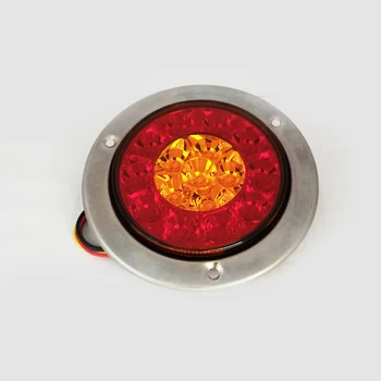 2vnt 16-LED Raudonos ir Geltonos, Apvalios Aišku, Užpakaliniai Žibintai atsarginis Atvirkštinio Žibintai Posūkio signalo lemputė Sunkvežimio Priekaba, RV