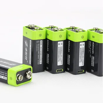 2VNT ZNTER 9V 600mAh įkraunama ličio baterija 6F22 USB ličio polimerų įkraunamą bateriją + Micro USB įkrovimo kabelis