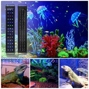 30cm-40cm Akvariumas LED Šviesos ES MUMS Plug Multi-Color Visą Spektrą Gėlavandenių Žuvų Bakas Augalų Juostos Lempos Jūrų Apšvietimas
