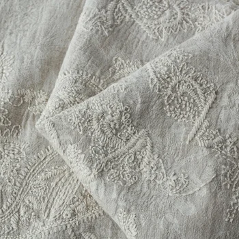 Kokybės medvilnės ir lino Žakardo audinys siuvinėjimui tissu skraiste one-piece suknelė drabužius telas