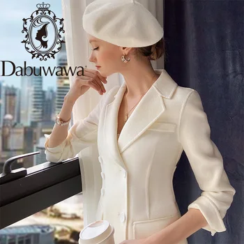 Dabuwawa Derliaus Vilnos Žiemos Paltai Moterims ilgomis Rankovėmis Elegantiškas Varčios Diržas Moterų Outwear Kailis Rudenį Streetwear Komplektus DT1DLN018