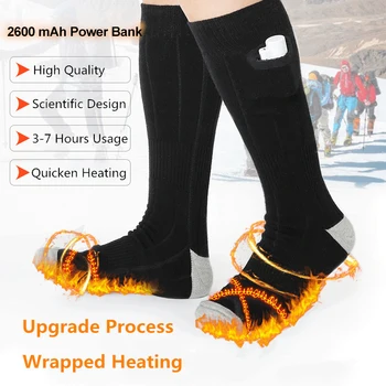4000mAh Įkraunama Baterija Elektriniai Veidrodėliai Kojinės Kojų Pėdų Šilčiau Lauko Sporto Kojinės kempingas, žygiai šildymo kojinės šiltos kojinės