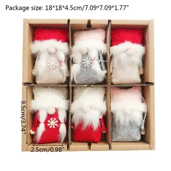 6Pack Kalėdų Gnome Pliušiniai Žaislai Kabantys Papuošalai Kalėdų Eglutė vaikučiams Dovanų Dropshipping