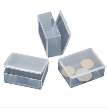 50pcs viduje 5.3*4*1.9 cm Skaidraus plastiko dėžutė stačiakampio formos mažas saugojimo priemonė, dalys, dėžutė mini, kuriems medicina dėžutę