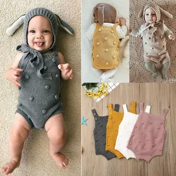 Emmababy Naujagimių Bamblys Baby Girl Berniukas Romper Jumpsuit Bodysuit Komplektus Megztinis Drabužiai