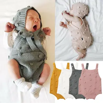 Emmababy Naujagimių Bamblys Baby Girl Berniukas Romper Jumpsuit Bodysuit Komplektus Megztinis Drabužiai