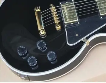 Nemokamas pristatymas Kinija Custom Gitara Aukštos Kokybės Ebony fingerboard juoda elektrinė gitara Frets Privalomas privalomas frets 2