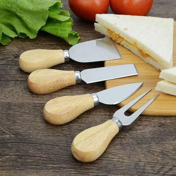 8 Gabalus Nustatyti Sūrio Peiliai su Medžio Rankena, Nerūdijančio Plieno, Sūrio Peilis Sūriui Cutter - Sūrio Peilis, Skustuvas, Šakutės ir Spreade