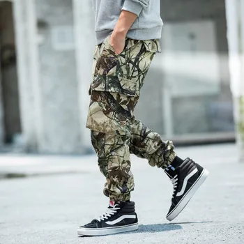 Hip Hip Kamufliažas Krovinių Kelnės Vyrams Taktinis Poilsiu Ziajać 2019 M. Rudenį Atsitiktinis Streetwear Camo Kelnės Multi Pocket WG412