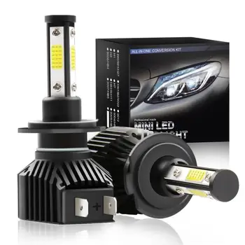 H7 LED žibintų 5000LM Combo 4-Side Car LED Žibintų Komplektai Didelis Mažas Šviesos Lemputės 6000K Balta Automobilio Žibintų Lemputės Priedai