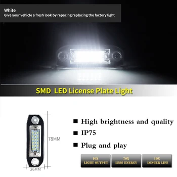 IJDM Xenon White OEM-Tinka Full LED Licenciją Plokštelės Šviesos Volvo S80 XC90 S40 V60 XC60 S60 C70 V70 XC70 Automobilių Stiliaus Skaičius Lempos