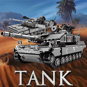 BZDA WW2 Karinės Serijos Leopard 2A7 Pagrindinis Tankas Išlikimo Karo Kareivio Ginklas Bakas Modelio Rinkinio Žaislai Vaikams Dovanų