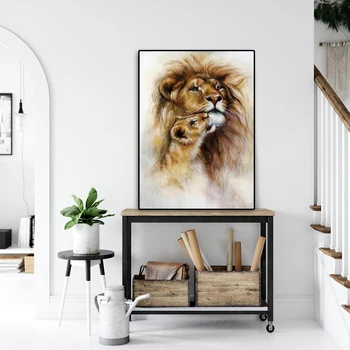 RELIABLI Gyvūnų Nuotraukų Liūtas Plakatų Ir grafikos Paveikslai Tapyba Šiuolaikinės Dekoratyvinės Tapybos Sienos Meno Kambarį be Rėmelio