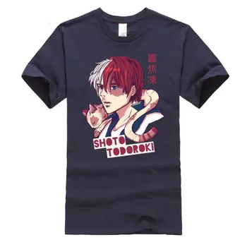 Crazy Marškinėlius Mano Herojus Akademinės Bendruomenės Todoroki Medvilnės Japonijos T Shirts Juokinga Dizaino Mados Vyrai T-Shirt Plius Dydis Atsitiktinis Marškinėlius
