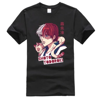 Crazy Marškinėlius Mano Herojus Akademinės Bendruomenės Todoroki Medvilnės Japonijos T Shirts Juokinga Dizaino Mados Vyrai T-Shirt Plius Dydis Atsitiktinis Marškinėlius