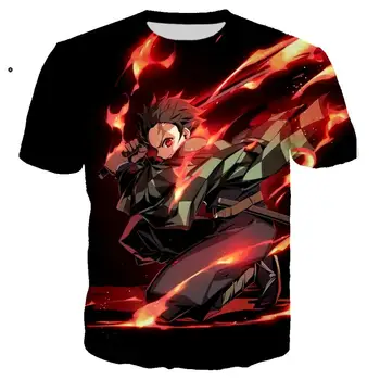 3D Spausdinimo Demon Slayer Marškinėliai Kimetsu Nr. Yaiba T-shirt Hiphop Tee Marškinėliai/Streetwear Vasarą Vyrams Drabužius 2020 Negabaritinių 5XL VIRŠŲ