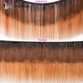 Brennas Dvigubo Tempimo tiesiai ryšulius su uždarymo Brazilijos Remy Žmogaus plaukų pynimas su 4x4 uždarymo ombre 1b427 juoda moterų