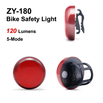 ZZZH-180 Thunder Formos COB Raudona LED Šviesos 120 Liumenų 5-Mode USB Įkrovimo Dviratį užpakalinis Žibintas (1 pc)