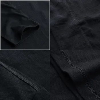 KUEGOU 2020 m. Rudenį Kratinys Medvilnės Skalbiniai Plain Black Marškinėliai Vyrams Marškinėlius Brand T-marškinėliai ilgomis Rankovėmis Tee Marškinėliai Plius Dydis Viršūnes 735