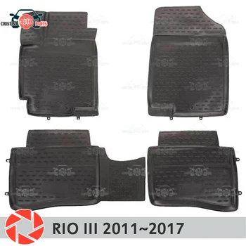 Grindų kilimėliai Kia Rio 3 2011~2017 kilimėlių ne slydimo poliuretano purvo apsaugos, vidaus reikalų automobilių optikos reikmenys