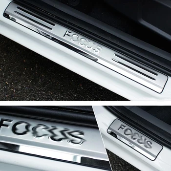 4Pcs/set Nerūdijančio Plieno Durų Slenksčio Nusitrinti Plokštė Sveiki Pedalų Apdaila Apdailos Priedai Tinka Ford Focus 2 /Focus 3 2005-2011 m.