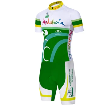 2020 ispanijos dviračių skinsuit ANDALŪZIJOS vyrų dviračių džersis vyrų dviračių skinsuit dviračių jumpsuit Triatlonas kūno kostiumas 20D gelio padas