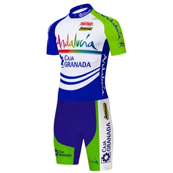 2020 ispanijos dviračių skinsuit ANDALŪZIJOS vyrų dviračių džersis vyrų dviračių skinsuit dviračių jumpsuit Triatlonas kūno kostiumas 20D gelio padas