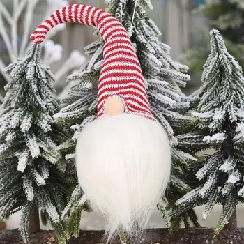 3PCS Kalėdų švedijos Gnome Santa Pliušinis Lėlės w/ LED Šviesos Ornamentu Namų Dekoro Juostele Kalėdų Senelio Lėlės Built-in Kvėpavimas Šviesa