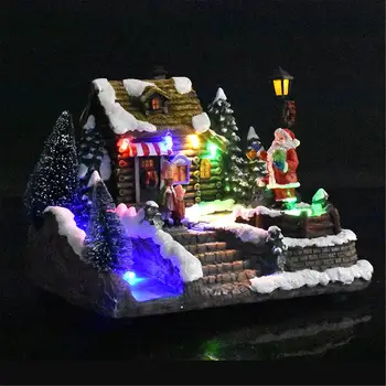 Kalėdų Žėrintis LED Šviesos Muzika Namas Išskirtinį Amatų Name, Kalėdų Eglutė, Kalėdų Senelis, Kalėdų Dekoracijos, Dovanos Ornamentu