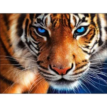 5D PASIDARYK pats Visiškai Apvalus Deimantas Paveikslus Kryželiu Gyvūnų Rinkiniai Agresyvus Tigrai Siuvinėjimo Meno Cirkonio Apdaila Namo