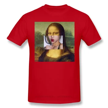 T-Marškinėliai Vyrams Mona Lisa Juokinga Saldainis Lūpų Juokinga Crewneck Medvilnės Marškinėliai 2020 m.