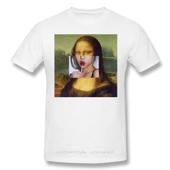 T-Marškinėliai Vyrams Mona Lisa Juokinga Saldainis Lūpų Juokinga Crewneck Medvilnės Marškinėliai 2020 m.