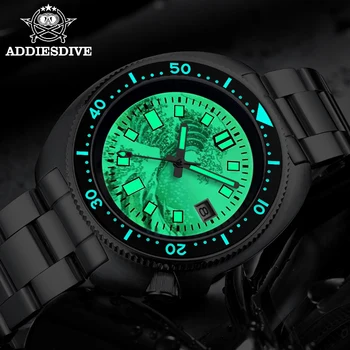 Addies nardymo Automatinis Laikrodžiai NH35 nerūdijančio plieno C3 Šviesos ar lakas Sapphire kristalas kalendorius 200M naras žiūrėti vyriški žiūrėti