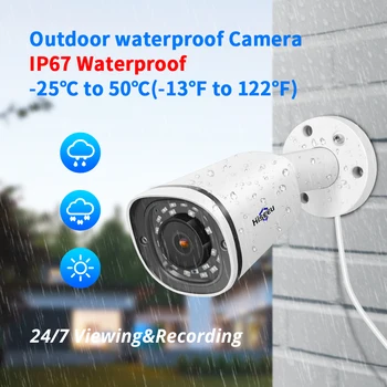Hiseeu 4K Saugumo kamerų Sistema 8CH POE NVR 8MP Lauko Vandeniui POE IP Kameros H. 265 CCTV Vaizdo Stebėjimo Komplektas