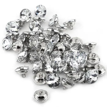 50pcs Siuvimo Mygtukai Kristalų Diamante apvalius Mygtukus Drabužių Amatų Pagalvėlė 