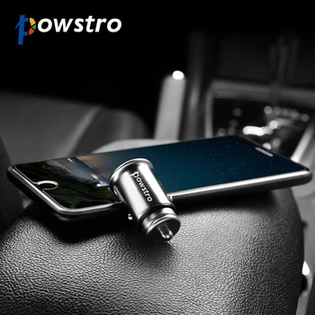 Powstro 5V 4.8 Automobilinio Įkroviklio Metalinis korpusas Dual USB Telefono Kroviklis Mini Automobilių-Įkroviklis Adapteris, Skirtas 