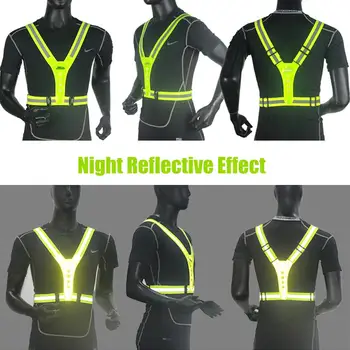Elastinga V-formos Šviesos Atspindinti Liemenė LED Atspindinti Liemenė Reguliuojama Liemenė Už Naktį Veikia Motociklo važiavimas Dviračiu