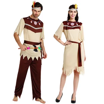 Umorden Fantasia Halloween Kostiumai Vyrams, Moterims Afrikos Originalių Indėnų Gimtoji Cosplay Kostiumų Berniukams, Mergaitėms Šalies Išgalvotas Suknelė