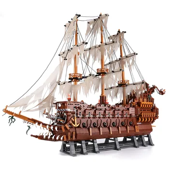16016 skrajojantis Olandas Nyderlandai Laivas Nustatyti Kūrėjas Karibų jūros Piratai Valtis Lepining Statybiniai Blokai, Plytos Modelio Valtis Žaislai