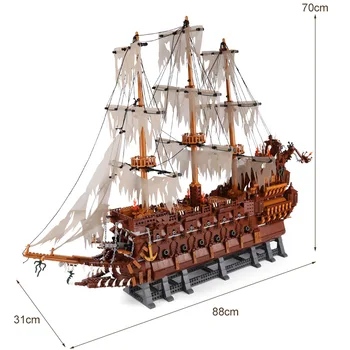 16016 skrajojantis Olandas Nyderlandai Laivas Nustatyti Kūrėjas Karibų jūros Piratai Valtis Lepining Statybiniai Blokai, Plytos Modelio Valtis Žaislai