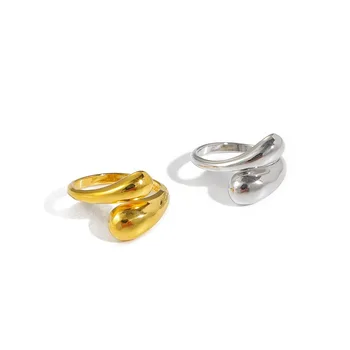 2020 Naujas Aukso Spalvos 925 sterlingas sidabro Susukti Raguoliai Temas Geometrinis Žiedai Moterims Minimalistinio Stambusis Vintage Papuošalai