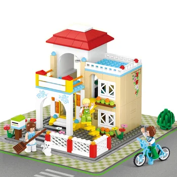 Mergina Sweet Home dviejų aukštų vila laimingas namas Vaikas Svajonė pirkinių Serijos Blokai Modelis Plytų Dovana žaislai mergina