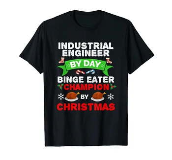 Švenčių Dovana T-Shirt-Vyrų Eater Kalėdos Kalėdų T-Shirt-Black Pramonės Inžinierius Besaikis