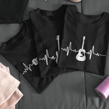 Gitara marškinėliai Muzikos Mados O-Kaklo Atsitiktinis Marškinėlius Medvilnės Kvėpuojantis Fitness Top Hip-Hop T-Shirt